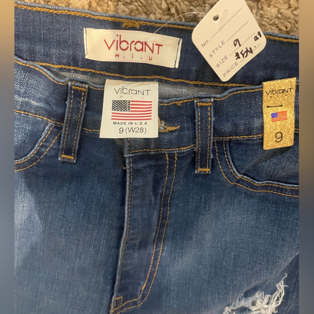 Women’s size 9 Vibrant brand blue jeans wide flare leg